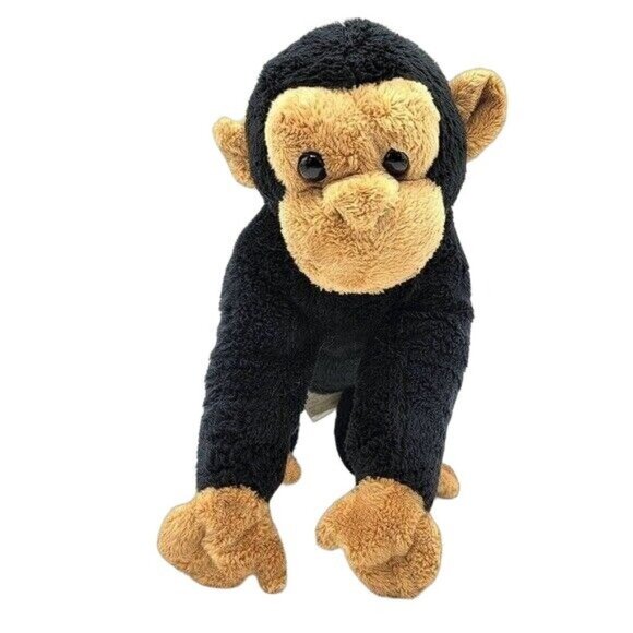 2/$15 Wild Republic Monkey Plush Black Brown 11" Sit Realistic Knuckles 2003 K&M - Picture 2 of 10